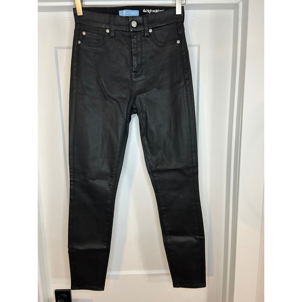 7 For All Mankind b(air) High Waist Ankle Skinny Coated Jeans Black 26
Goth